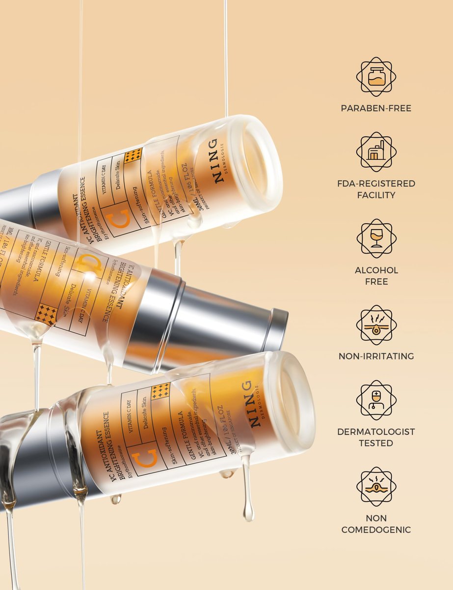 NING DERMOLOGIE Vitamin C Serum with Niacinamide & Ethyl Ascorbic Acid: Brightening, Moisturizing Face Serum for Dark Spots, Hyperpigmentation & Anti-Aging Treatment | Korean Synergy Formula 1.01oz Avelisse