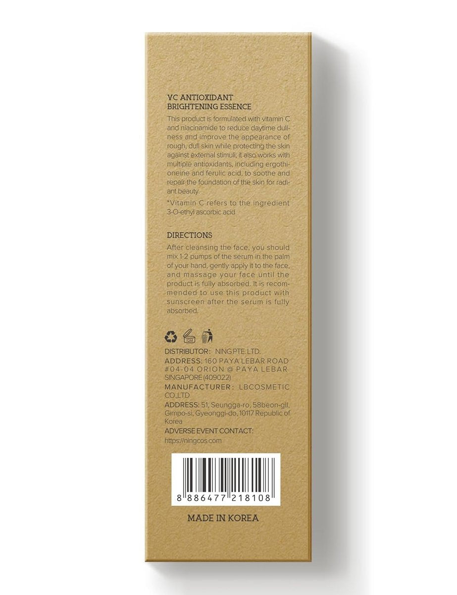 NING DERMOLOGIE Vitamin C Serum with Niacinamide & Ethyl Ascorbic Acid: Brightening, Moisturizing Face Serum for Dark Spots, Hyperpigmentation & Anti-Aging Treatment | Korean Synergy Formula 1.01oz Avelisse