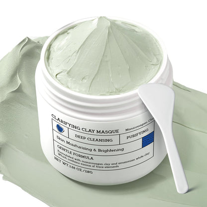 NING DERMOLOGIE Clay Mask for Face & Sensitive Skin - Triple Mud Formula, Deep Cleans Pores, Reduces Acne, Balances Oil & Improves Texture - 3.88 Oz