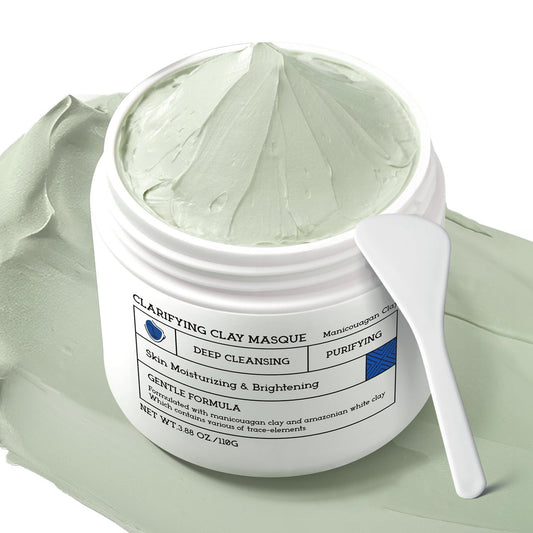 NING DERMOLOGIE Clay Mask for Face & Sensitive Skin - Triple Mud Formula, Deep Cleans Pores, Reduces Acne, Balances Oil & Improves Texture - 3.88 Oz