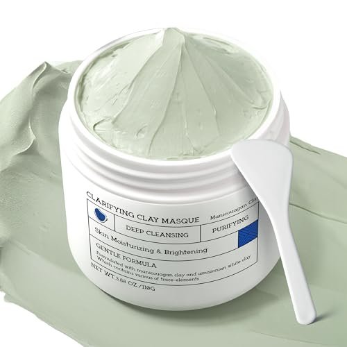 NING DERMOLOGIE Clay Mask for Face & Sensitive Skin - Triple Mud Formula, Deep Cleans Pores, Reduces Acne, Balances Oil & Improves Texture - 3.88 Oz - görsel 2