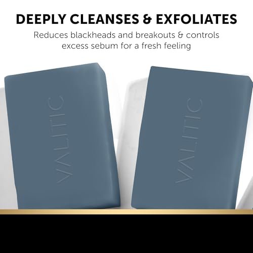VALITIC Salicylic Acid & Vitamin C Soap Bar 2-Pack – Exfoliating Face & Body Wash for Blackheads, Pores & Blemish-Prone Skin with Collagen, Hyaluronic Acid, Vitamin E Avelisse