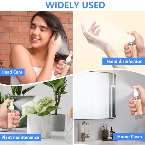 DTDNZKN 4 Pack 2 Oz (50ml) Mini Spray Bottles – Clear Travel Size Spray Bottles, Leak Proof with Funnels and Labels - görsel 10