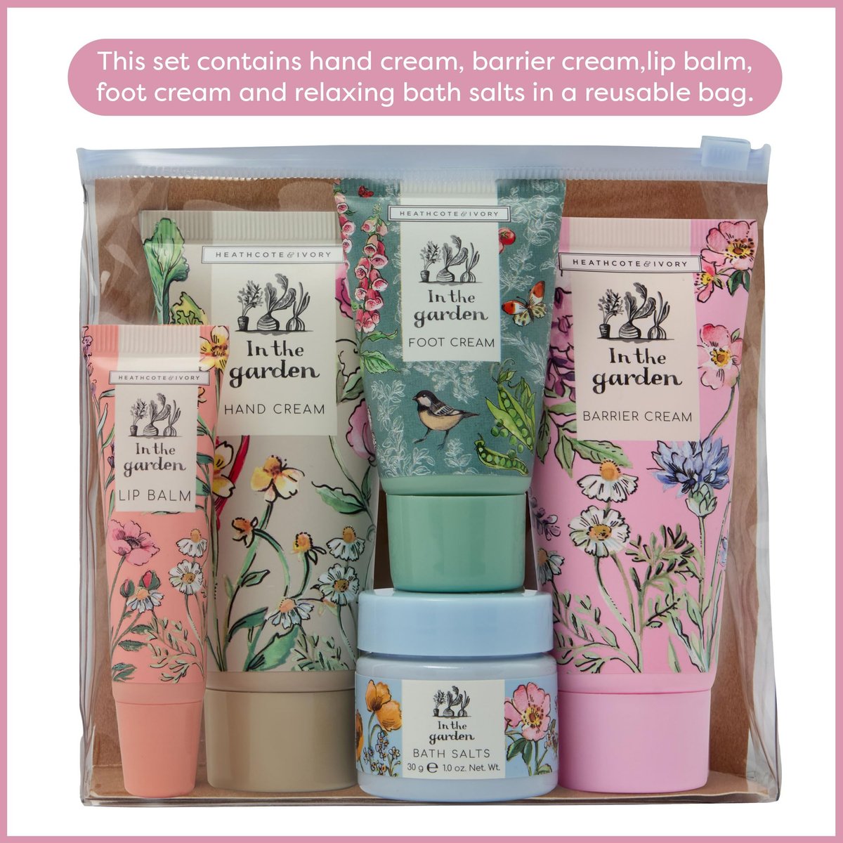Heathcote & Ivory Top To Toe In The Garden Hand Foot Lip Care Gift Kit - görsel 6