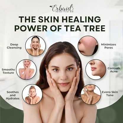 Erbaid Tea Tree Soap Bar – Natural Defense for Face & Body, 5 oz (Pack of 2) – Fights Acne, Soothes Irritation, Deeply Cleansing Hydrating Cleanser
