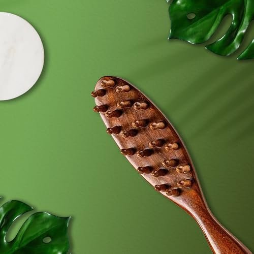 Locsanity Sandalwood Dreadlocks Brush - Natural Wooden Loc Brush with Wide Tooth Bristles for Dreads, Twists, Microlocs & Sisterlocks - Ergonomic Scalp Massage Comb for Detangling & Retwist Avelisse