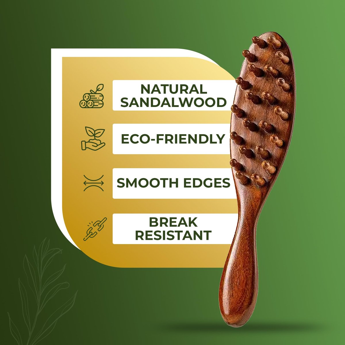 Locsanity Sandalwood Dreadlocks Brush - Natural Wooden Loc Brush with Wide Tooth Bristles for Dreads, Twists, Microlocs & Sisterlocks - Ergonomic Scalp Massage Comb for Detangling & Retwist Avelisse