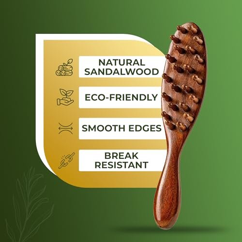 Locsanity Sandalwood Dreadlocks Brush - Natural Wooden Loc Brush with Wide Tooth Bristles for Dreads, Twists, Microlocs & Sisterlocks - Ergonomic Scalp Massage Comb for Detangling & Retwist Avelisse