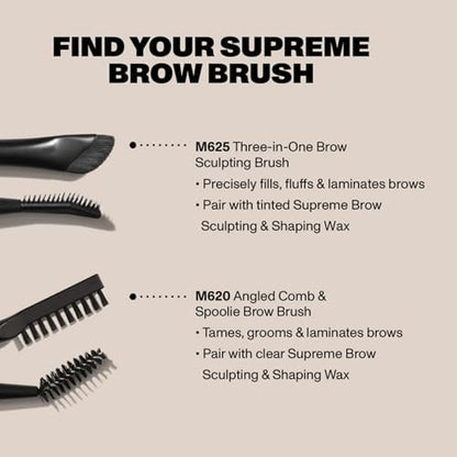 Morphe M620 Supreme Brow Dual-Ended Eyebrow Brush – Angled Comb & Spoolie for Taming, Grooming & Laminating Brows Avelisse