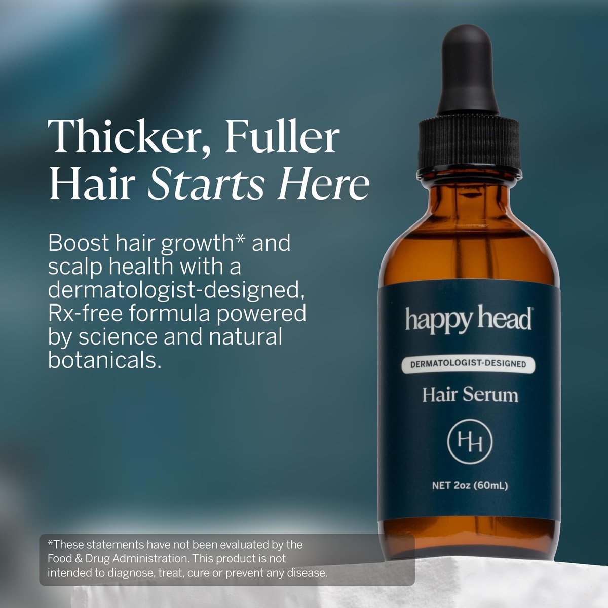 Happy Head Hair Serum for Men & Women – Procapil, Biotin, Ashwagandha & Collagen Leave-In Scalp Treatment for Daily Hair Care, Lightweight 2 Oz Bottle Avelisse