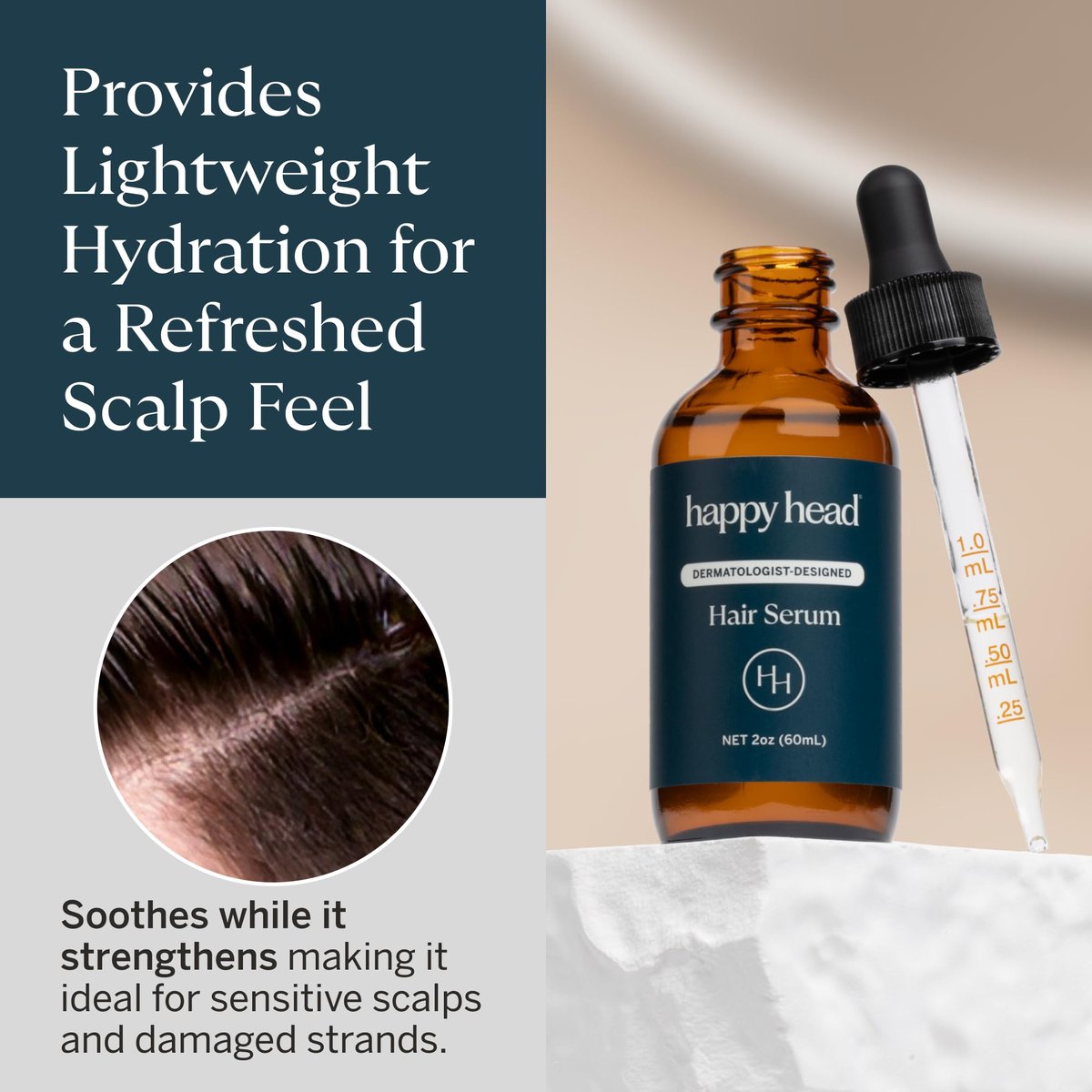 Happy Head Hair Serum for Men & Women – Procapil, Biotin, Ashwagandha & Collagen Leave-In Scalp Treatment for Daily Hair Care, Lightweight 2 Oz Bottle Avelisse