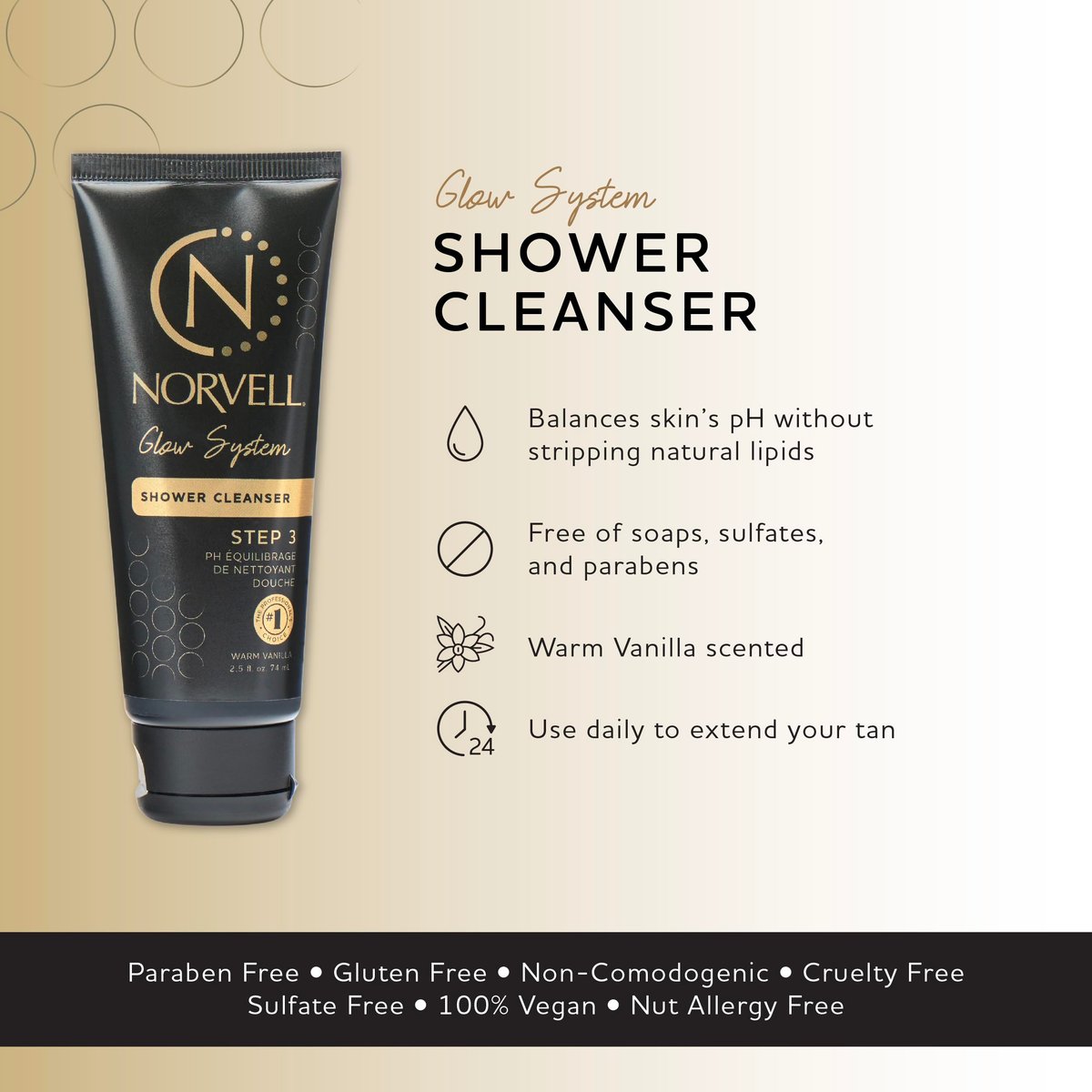 Norvell Post Sunless Self Tanner pH Balancing Cleanser - Travel Size Body Wash, 2.5 fl.oz - görsel 4