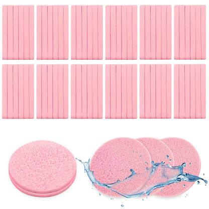 240 Pieces Facial Sponge Compressed – Professional Makeup Removal Sponge Pad, Round Face Cleaning Sponge for Spa, Exfoliating, Mask Avelisse