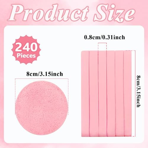 240 Pieces Facial Sponge Compressed – Professional Makeup Removal Sponge Pad, Round Face Cleaning Sponge for Spa, Exfoliating, Mask Avelisse