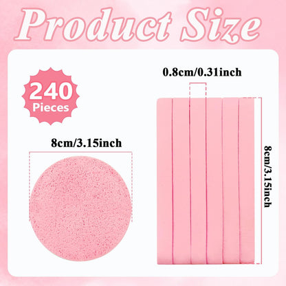 240 Pieces Facial Sponge Compressed – Professional Makeup Removal Sponge Pad, Round Face Cleaning Sponge for Spa, Exfoliating, Mask Avelisse