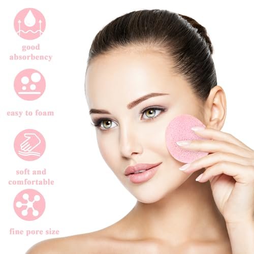 240 Pieces Facial Sponge Compressed – Professional Makeup Removal Sponge Pad, Round Face Cleaning Sponge for Spa, Exfoliating, Mask Avelisse
