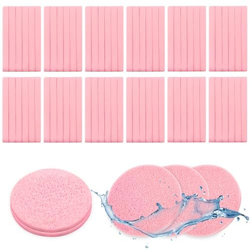 240 Pieces Facial Sponge Compressed – Professional Makeup Removal Sponge Pad, Round Face Cleaning Sponge for Spa, Exfoliating, Mask Avelisse