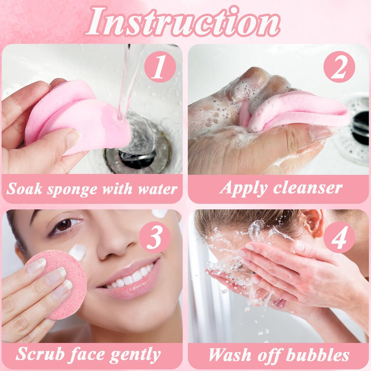 240 Pieces Facial Sponge Compressed – Professional Makeup Removal Sponge Pad, Round Face Cleaning Sponge for Spa, Exfoliating, Mask Avelisse