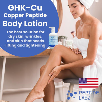 Copper Peptide & Hyaluronic Acid Body Lotion - Skin Revitalizing, Firming & Hydrating Formula - 10 Fl Oz Avelisse