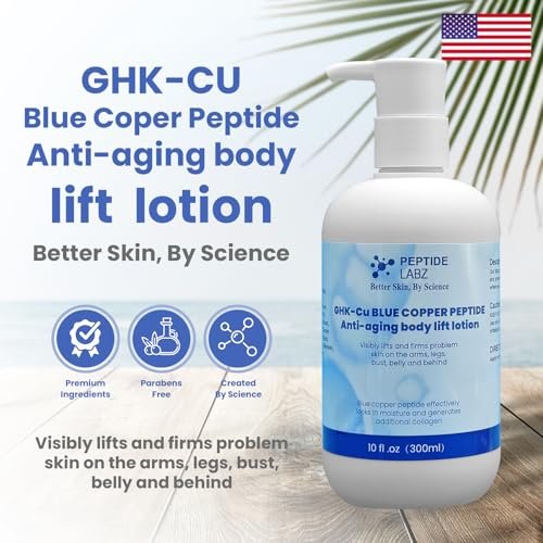 Copper Peptide & Hyaluronic Acid Body Lotion - Skin Revitalizing, Firming & Hydrating Formula - 10 Fl Oz Avelisse