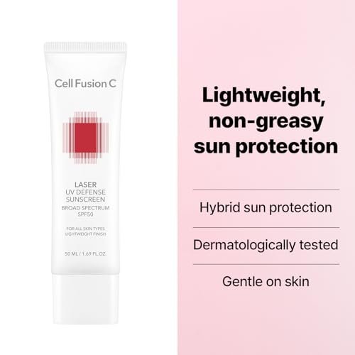Cell Fusion C Laser UV Defense Sunscreen SPF 50 - PDRN Sunscreen with Lightweight Soft Matt Finish, Oxybenzone Free, Korean Skin Care, 50ml Avelisse