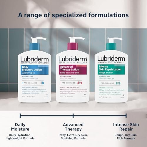 Lubriderm Daily Moisture Lotion + Pro-Ceramide with Shea Butter & Glycerin, Hydrating Face, Hand & Body Lotion for Dry Skin, Lightly Scented & Non-Greasy, 32 fl. oz - görsel 8
