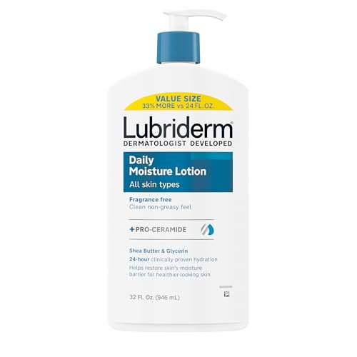Lubriderm Daily Moisture Lotion + Pro-Ceramide with Shea Butter & Glycerin, Hydrating Face, Hand & Body Lotion for Dry Skin, Lightly Scented & Non-Greasy, 32 fl. oz - görsel 2