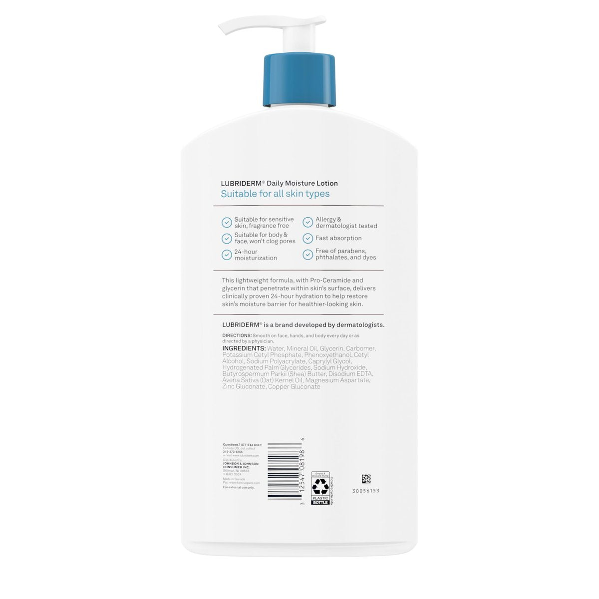 Lubriderm Daily Moisture Lotion + Pro-Ceramide with Shea Butter & Glycerin, Hydrating Face, Hand & Body Lotion for Dry Skin, Lightly Scented & Non-Greasy, 32 fl. oz - görsel 13