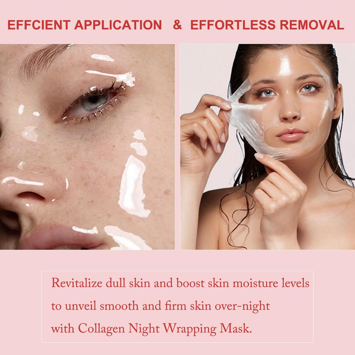 Ayzololo Collagen Night Wrapping Mask – Overnight Hydration & Elasticity with Peel-Off Finish, 2.53 fl oz (Brush Included) - görsel 7