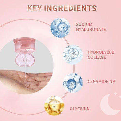 Ayzololo Collagen Night Wrapping Mask – Overnight Hydration & Elasticity with Peel-Off Finish, 2.53 fl oz (Brush Included)