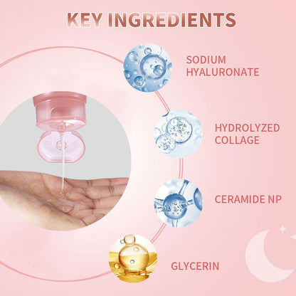 Ayzololo Collagen Night Wrapping Mask – Overnight Hydration & Elasticity with Peel-Off Finish, 2.53 fl oz (Brush Included)