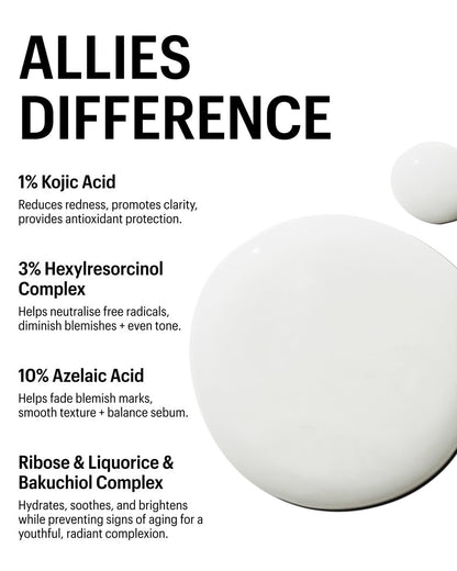 Allies of Skin Azelaic & Kojic Clarifying Face Serum – 10% Azelaic Acid for Acne, Pigmentation & Redness, 1 Fl Oz Avelisse