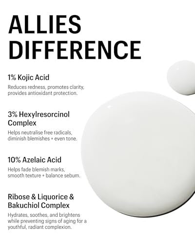 Allies of Skin Azelaic & Kojic Clarifying Face Serum – 10% Azelaic Acid for Acne, Pigmentation & Redness, 1 Fl Oz Avelisse