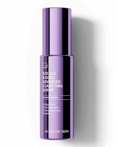 Allies of Skin Azelaic & Kojic Clarifying Face Serum – 10% Azelaic Acid for Acne, Pigmentation & Redness, 1 Fl Oz Avelisse