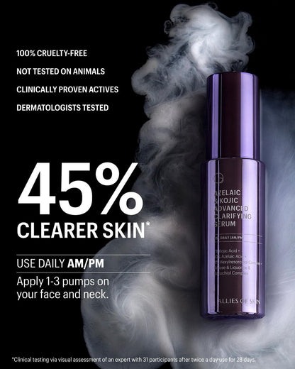 Allies of Skin Azelaic & Kojic Clarifying Face Serum – 10% Azelaic Acid for Acne, Pigmentation & Redness, 1 Fl Oz Avelisse
