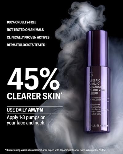 Allies of Skin Azelaic & Kojic Clarifying Face Serum – 10% Azelaic Acid for Acne, Pigmentation & Redness, 1 Fl Oz Avelisse