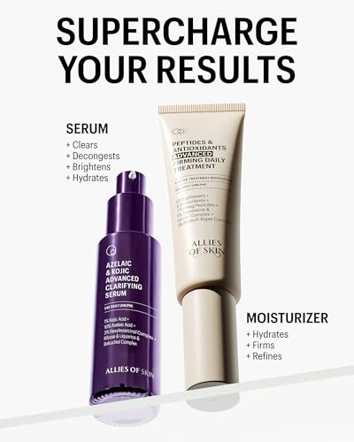 Allies of Skin Azelaic & Kojic Clarifying Face Serum – 10% Azelaic Acid for Acne, Pigmentation & Redness, 1 Fl Oz Avelisse