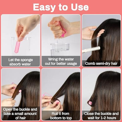 MAQIHAN 56PCS Foam Hair Rollers - 0.59 Inch Small Sponge Rollers for Heatless Curls, Soft Sleeping Rollers for Short & Long Hair, Tight Curl Overnight Hair Curlers (Pink)