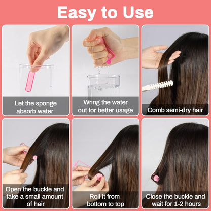 MAQIHAN 56PCS Foam Hair Rollers - 0.59 Inch Small Sponge Rollers for Heatless Curls, Soft Sleeping Rollers for Short & Long Hair, Tight Curl Overnight Hair Curlers (Pink)