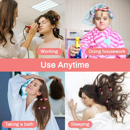 MAQIHAN 56PCS Foam Hair Rollers - 0.59 Inch Small Sponge Rollers for Heatless Curls, Soft Sleeping Rollers for Short & Long Hair, Tight Curl Overnight Hair Curlers (Pink)