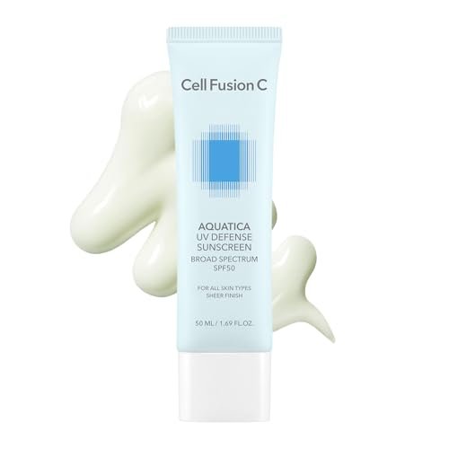Cell Fusion C Aquatica UV Defense Face Sunscreen SPF 50 - Hydrating SPF Moisturizer with PDRN, No White Cast, 50ml Avelisse