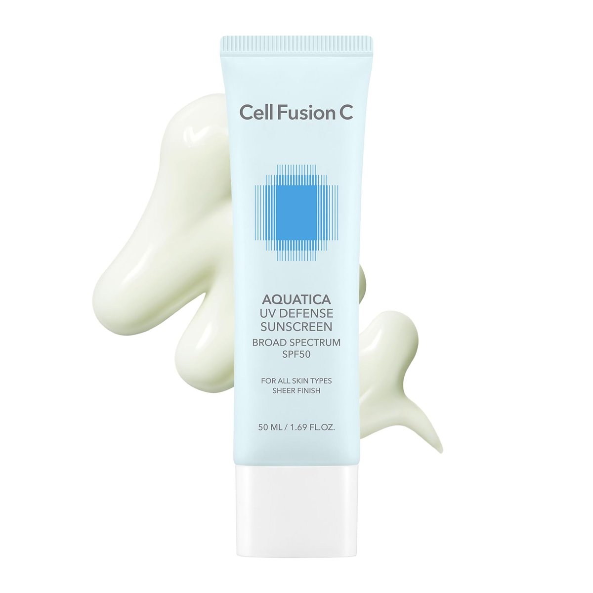 Cell Fusion C Aquatica UV Defense Face Sunscreen SPF 50 - Hydrating SPF Moisturizer with PDRN, No White Cast, 50ml Avelisse