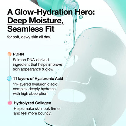 Anua PDRN Hyaluronic Acid Capsule 100 Serum Mask – Hydrating Face Mask for Glass Skin, Dewy Glow & Firm Looking Skin | Salmon DNA PDRN & Collagen | Korean Skin Care (10 Pack) Avelisse