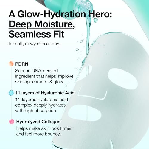 Anua PDRN Hyaluronic Acid Capsule 100 Serum Mask – Hydrating Face Mask for Glass Skin, Dewy Glow & Firm Looking Skin | Salmon DNA PDRN & Collagen | Korean Skin Care (10 Pack) Avelisse