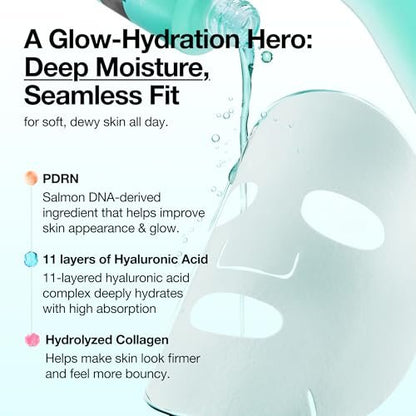 Anua PDRN Hyaluronic Acid Capsule 100 Serum Mask – Hydrating Face Mask for Glass Skin, Dewy Glow & Firm Looking Skin | Salmon DNA PDRN & Collagen | Korean Skin Care (10 Pack) Avelisse