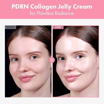 TOSOWOONG PDRN Collagen Jelly Cream – 5,000ppm Salmon DNA PDRN, Niacinamide, Hydrolyzed Collagen – Hydrating & Firming Face Moisturizer for Uneven Skin Tone, No Artificial Color, Korean Skin Care, 1.69 fl.oz