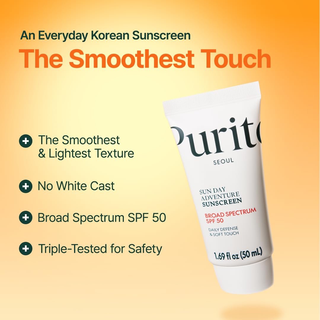 PURITO Korean Sunscreen SPF 50 – Lightest Texture, No White Cast, Oil-Free & Vegan Daily Sun Protection for All Skin Types, 50mL - görsel 7