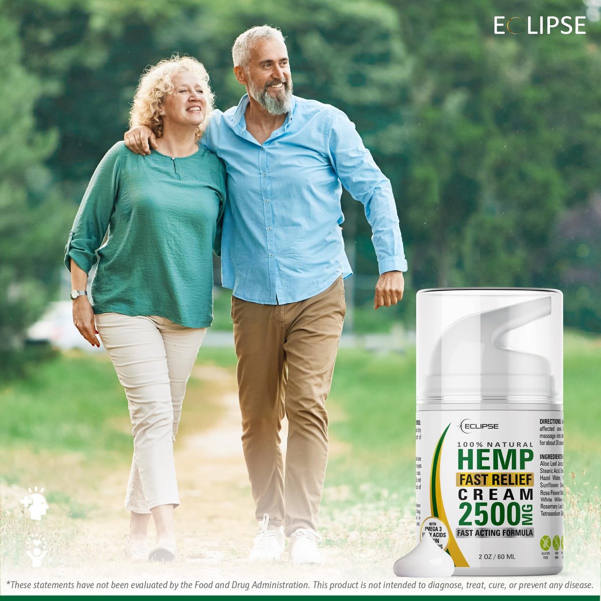 Eclipse Hemp Natural Hemp Extract Cream – Made in USA – 2 Pack Avelisse