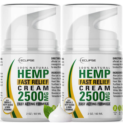 Eclipse Hemp Natural Hemp Extract Cream – Made in USA – 2 Pack Avelisse