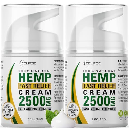 Eclipse Hemp Natural Hemp Extract Cream – Made in USA – 2 Pack Avelisse